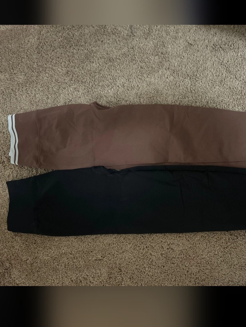 PINK Victoria's Secret Black M and Brown S Leggings Duo Waist With Pockets